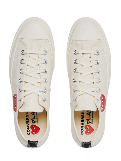 Converse Small Red Heart Low Top White