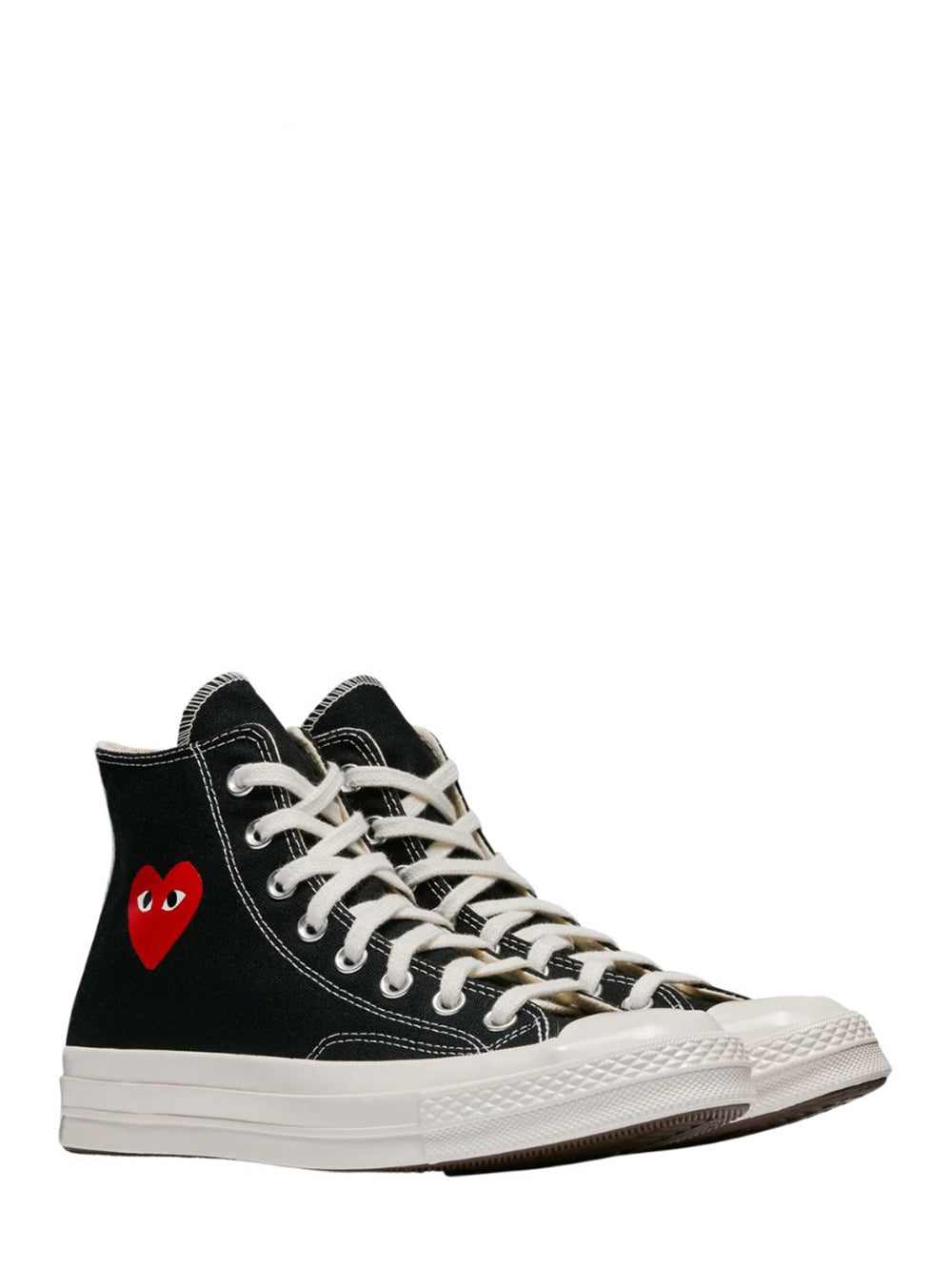 Converse Small Red Heart High Top Sneaker (Black)