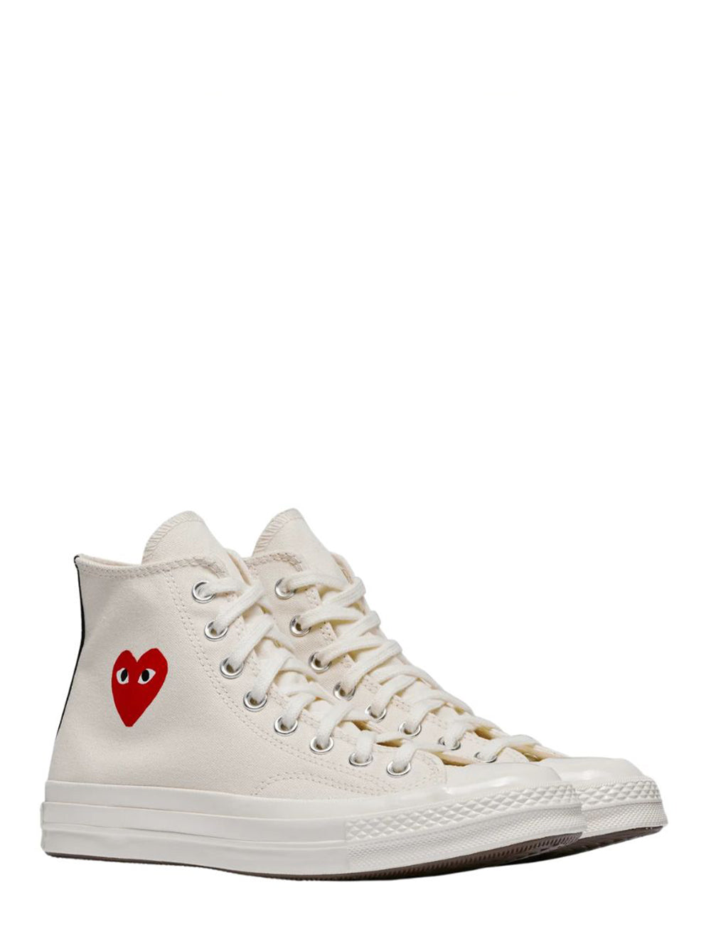 Converse Small Red Heart High Top Sneaker (White)