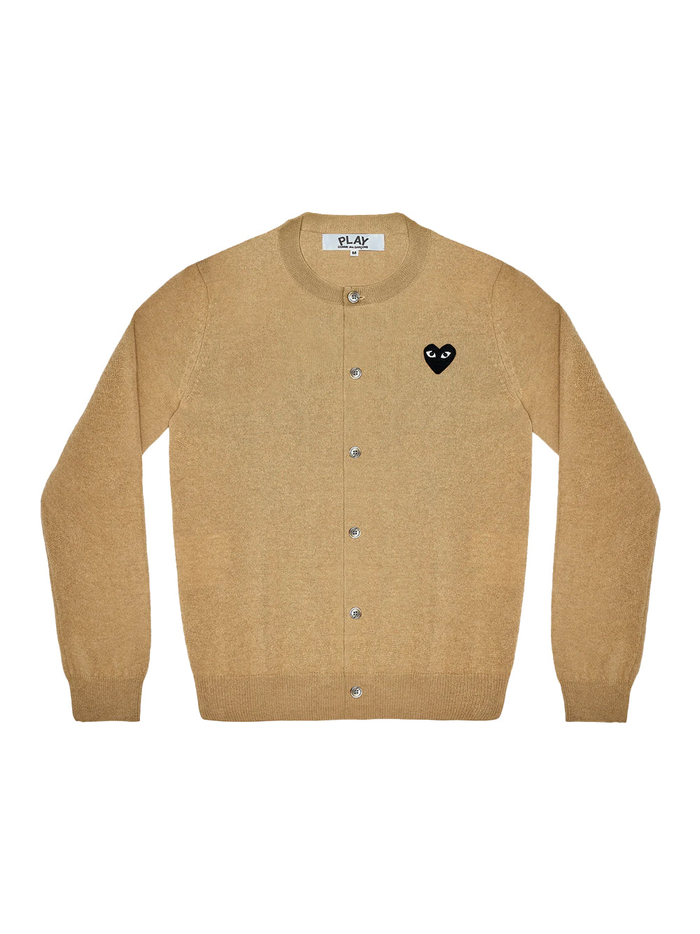 Cardigan With Black Heart Men (Camel)