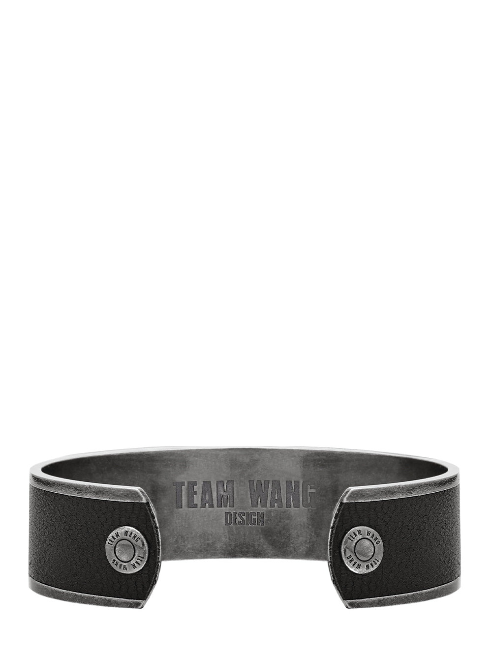 Acceptance Metal Leather Bangle Antique (Silver & Black)