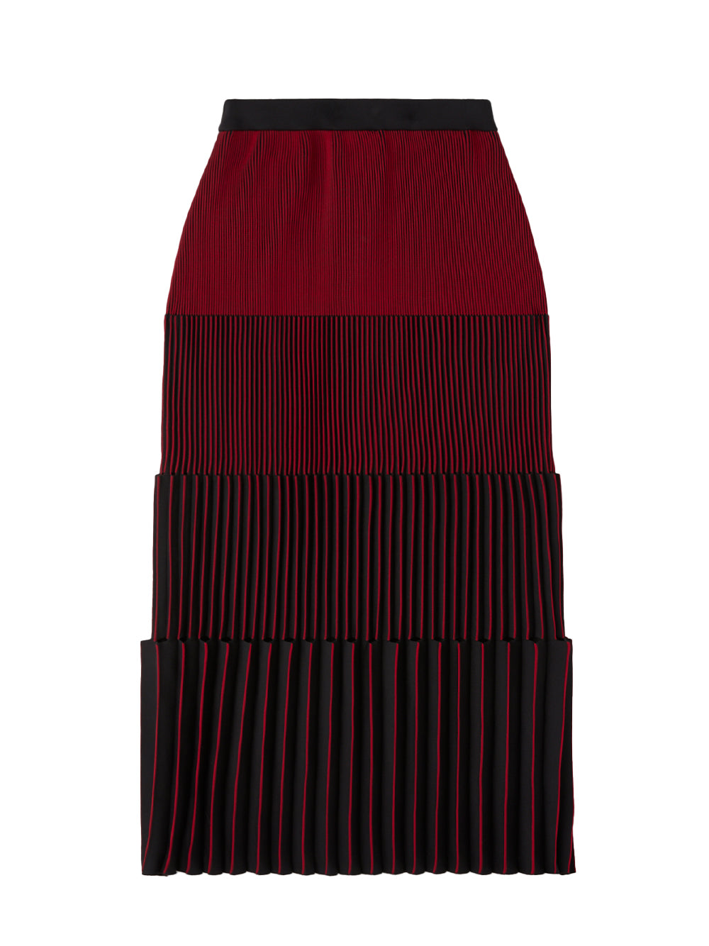 Accordion Skirt (Maroon Red Multi)