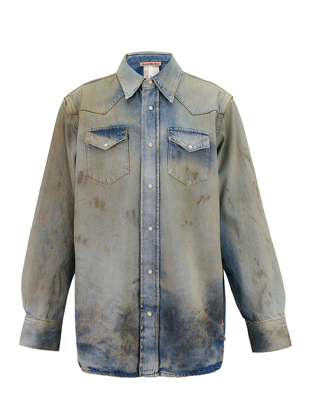 Denim Button-Up Shirt (Mid Blue)