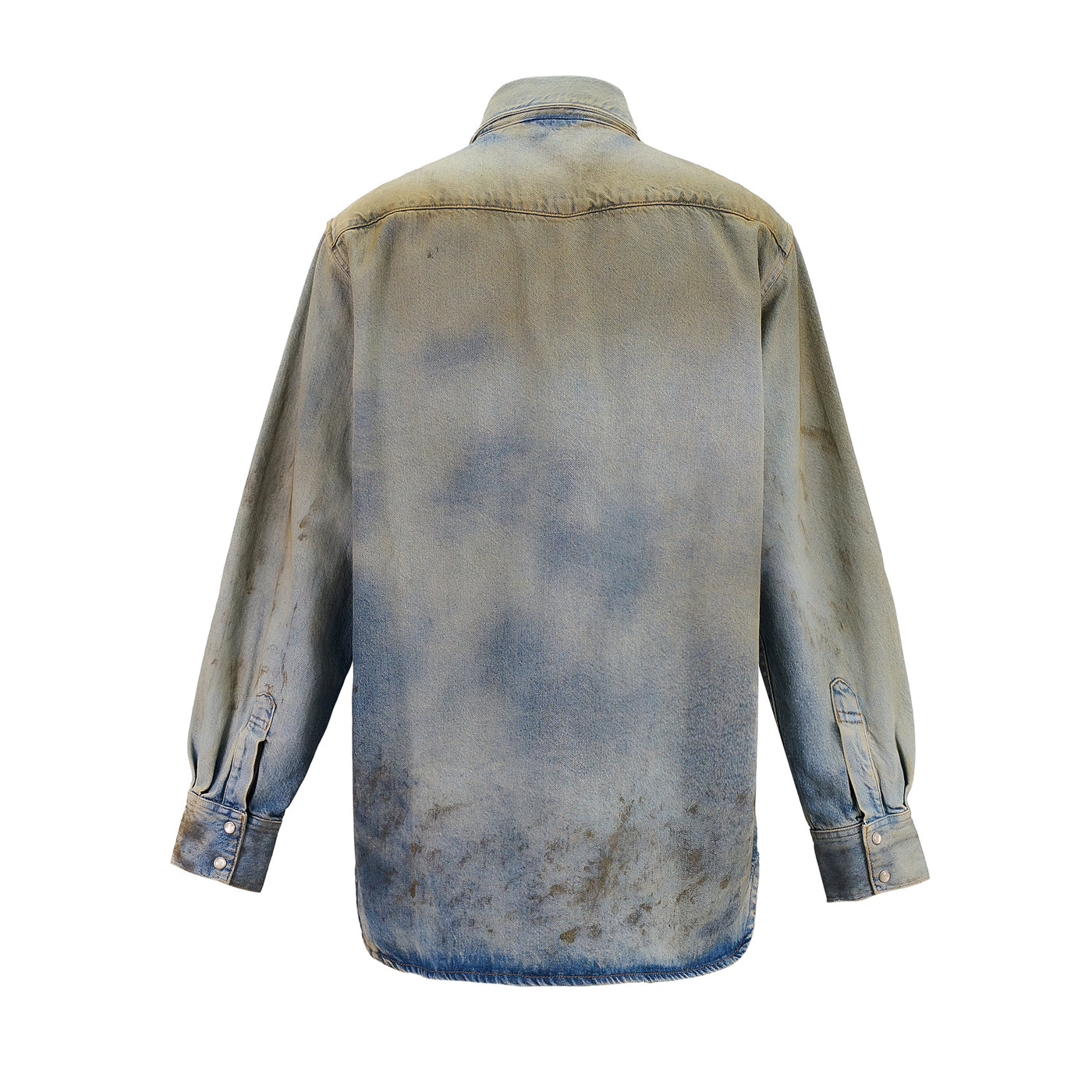 Denim Button-Up Shirt (Mid Blue)