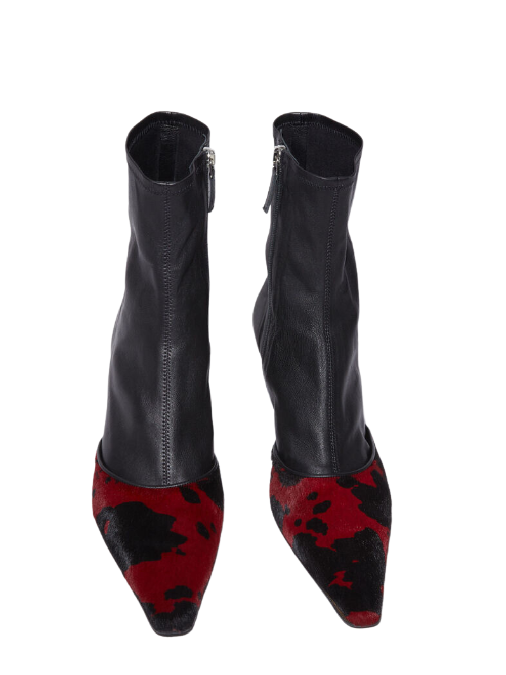 AcneStudios-LeatherPonyHeeledAnkleBoots-Red-2