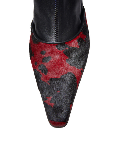 AcneStudios-LeatherPonyHeeledAnkleBoots-Red-4