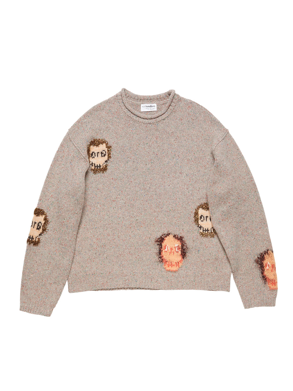 Jacquard Skull Jumper (Grey Melange)