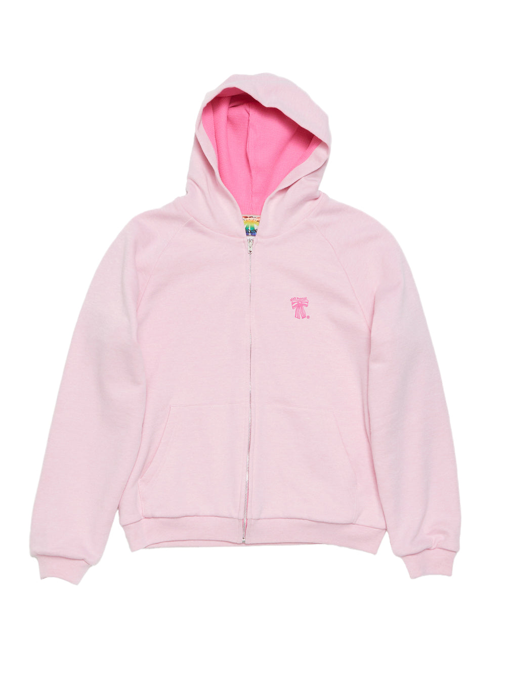 Pink Dyed Zipped Hoodie (Bubble Pink)