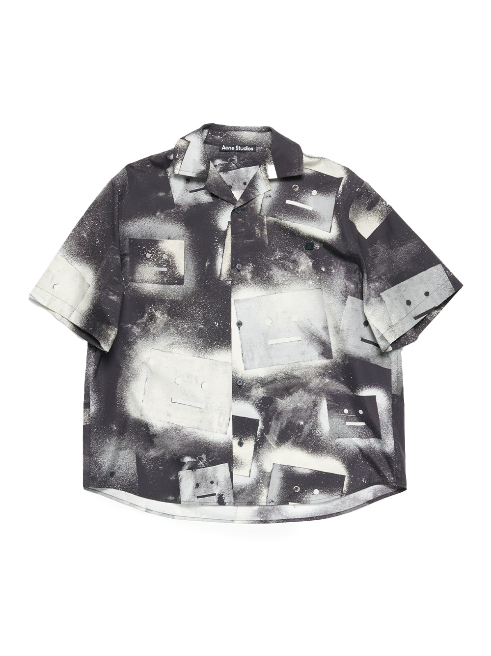 Printed Button Up Shirt (Black/White)