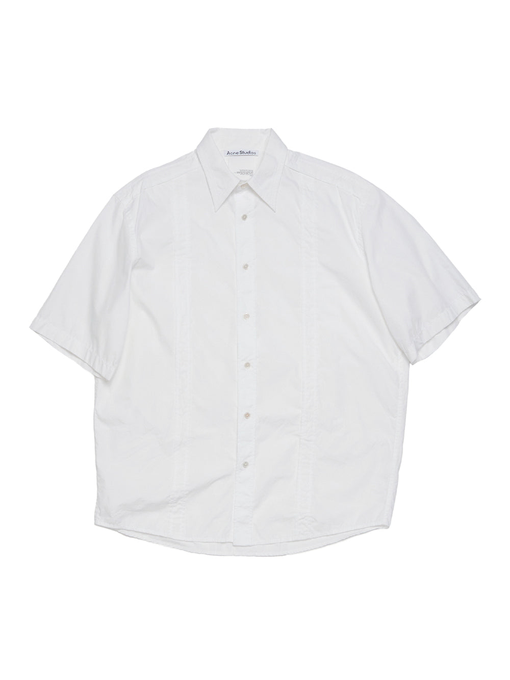 Shirt Sleeve Button-Up Shirts (White)