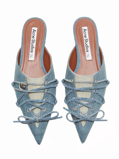 Lace-Up Mules (Dusty Blue)