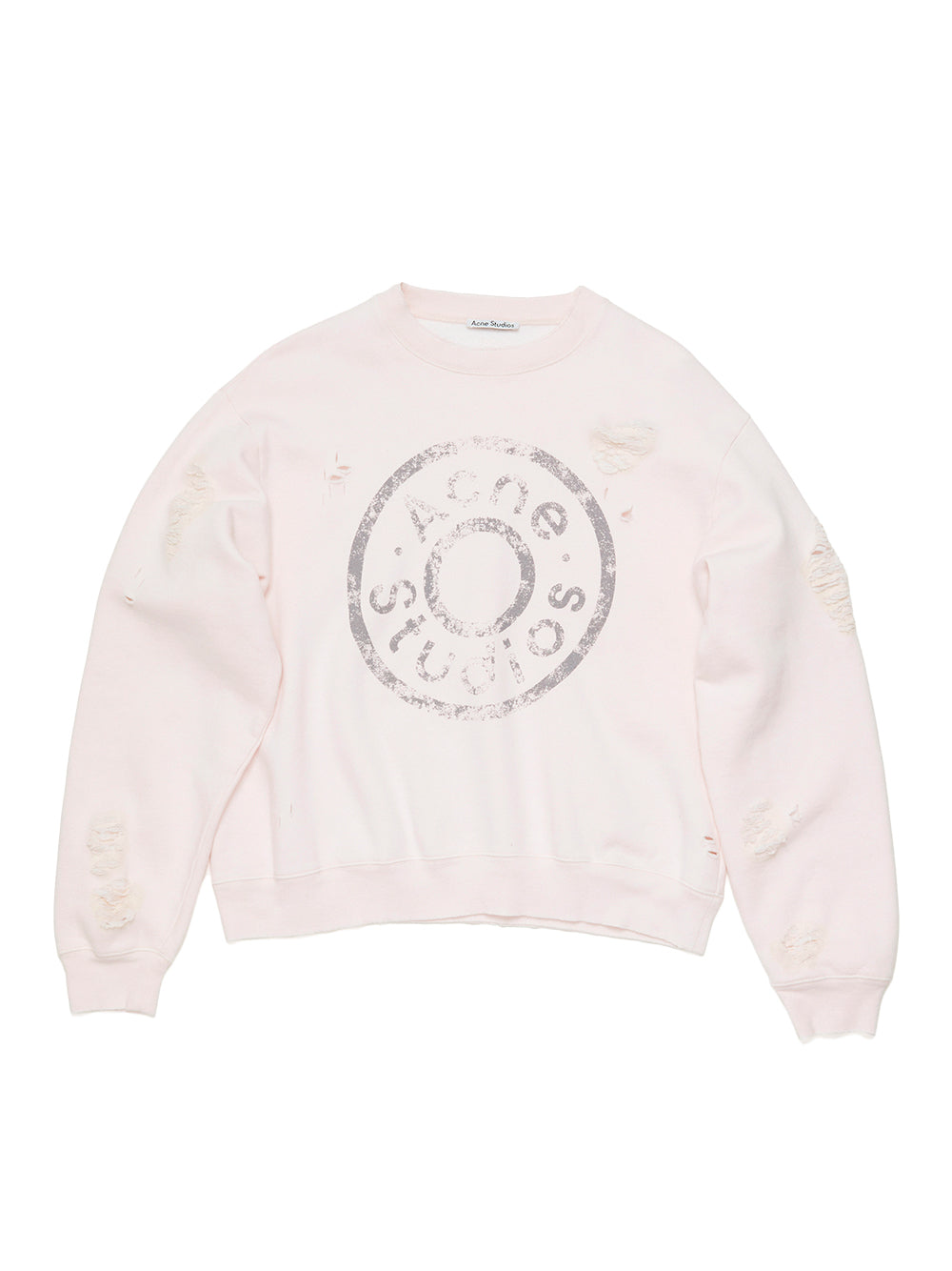 Sweater Logo Print Distressed (Faded Pink)