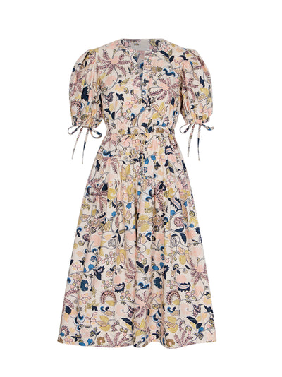 Adriana Short Sleeve Midi Dress (Magnolia)
