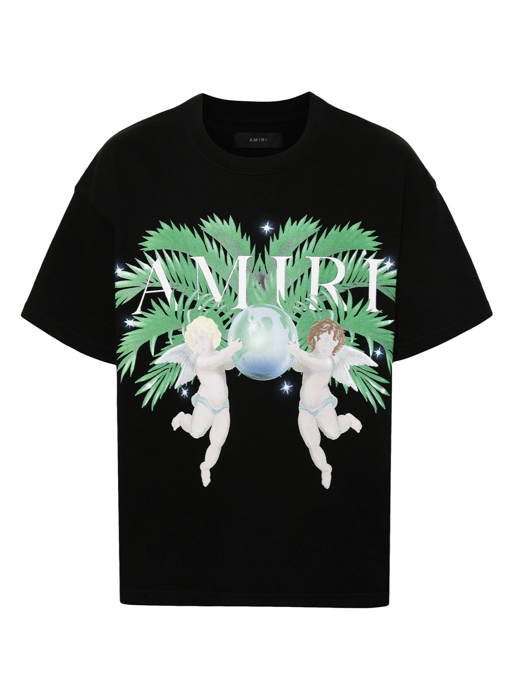 Airbrush Logo-Print Cotton-Jersey Tee (Black)