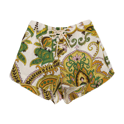 ALÉMAIS Octavia Lace Up Shorts Multi