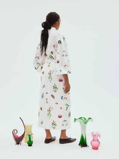 Atticus Embroidered Skirt (Cream)