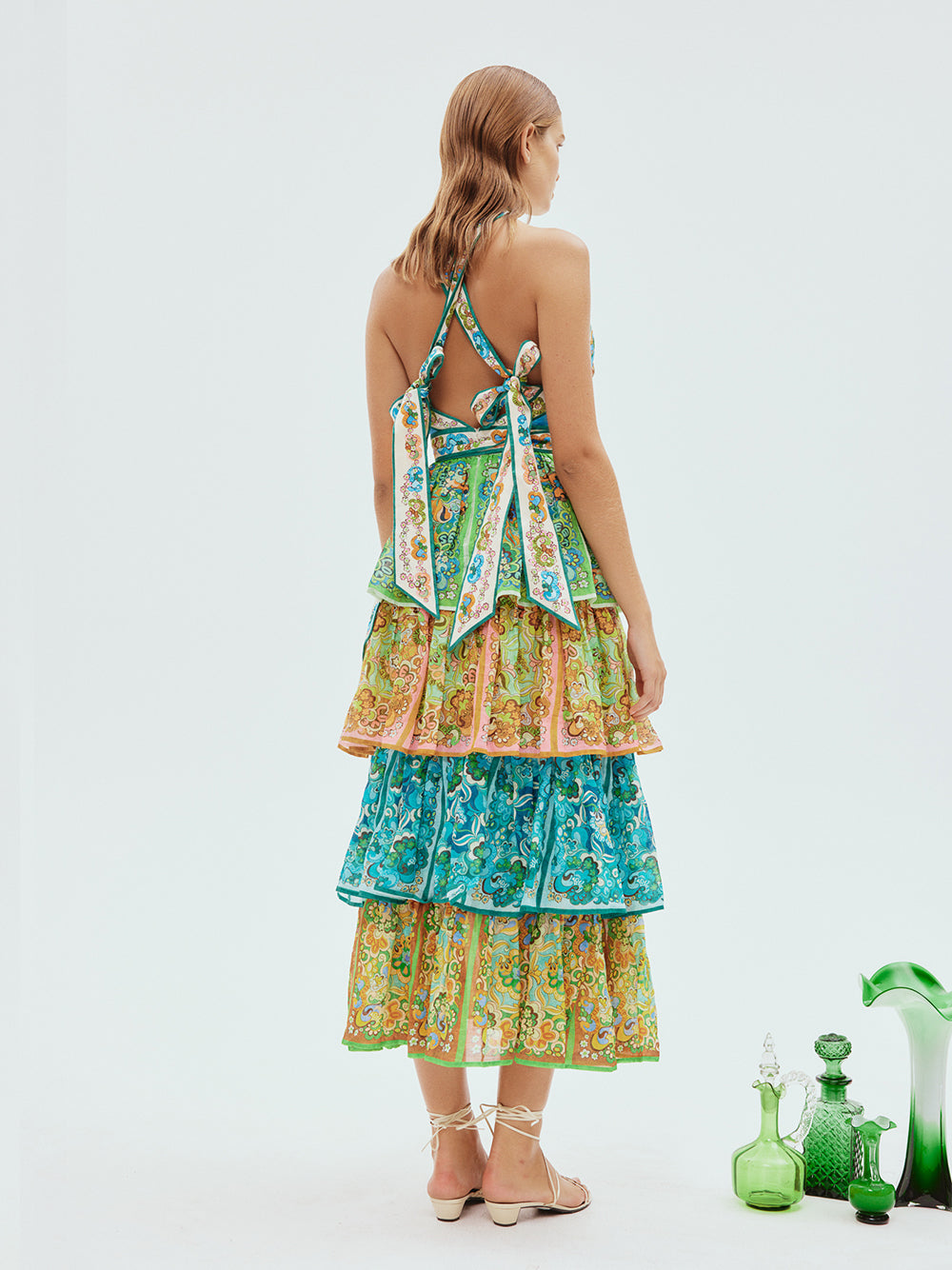 Dreamer Halter Tier Dress (Multi)