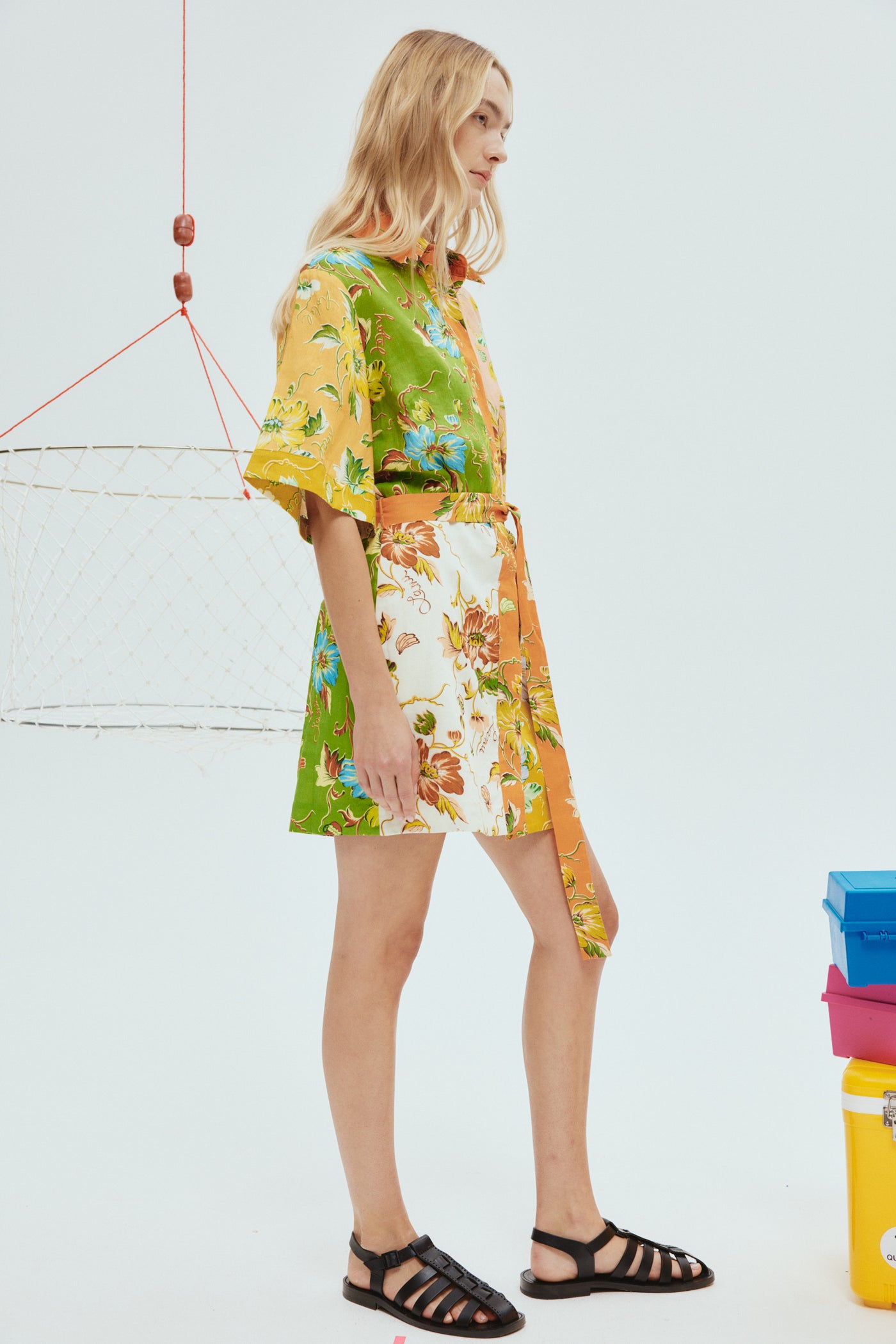 Hotel Lamu Spliced Mini Dress (Multi)