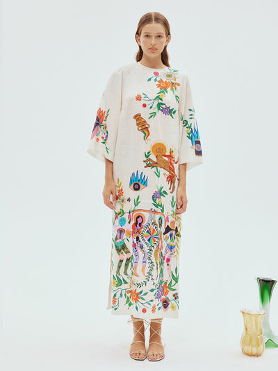 Meagan Midi Dress (Cream)