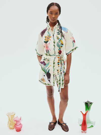 Meagan Mini Dress (Cream)