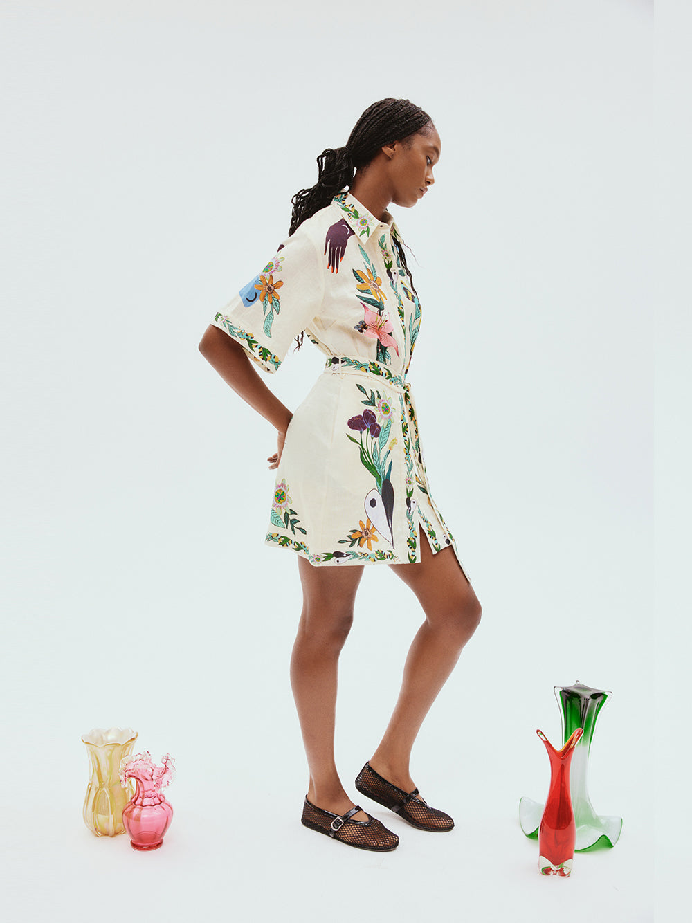 Meagan Mini Dress (Cream)