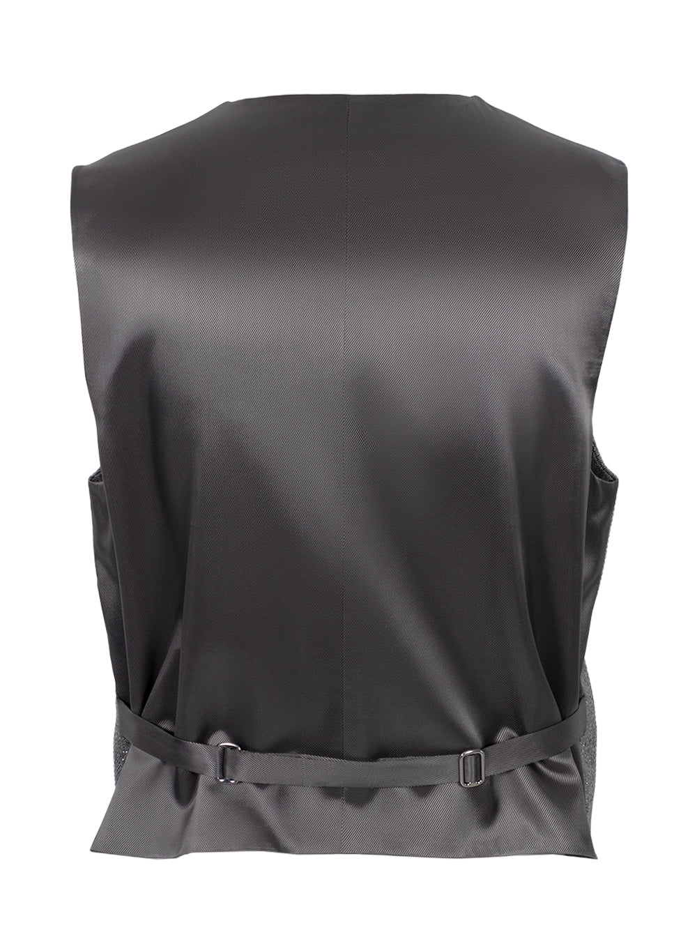 Collarless Vest In Herringbone Tailoring (Grey/Black)