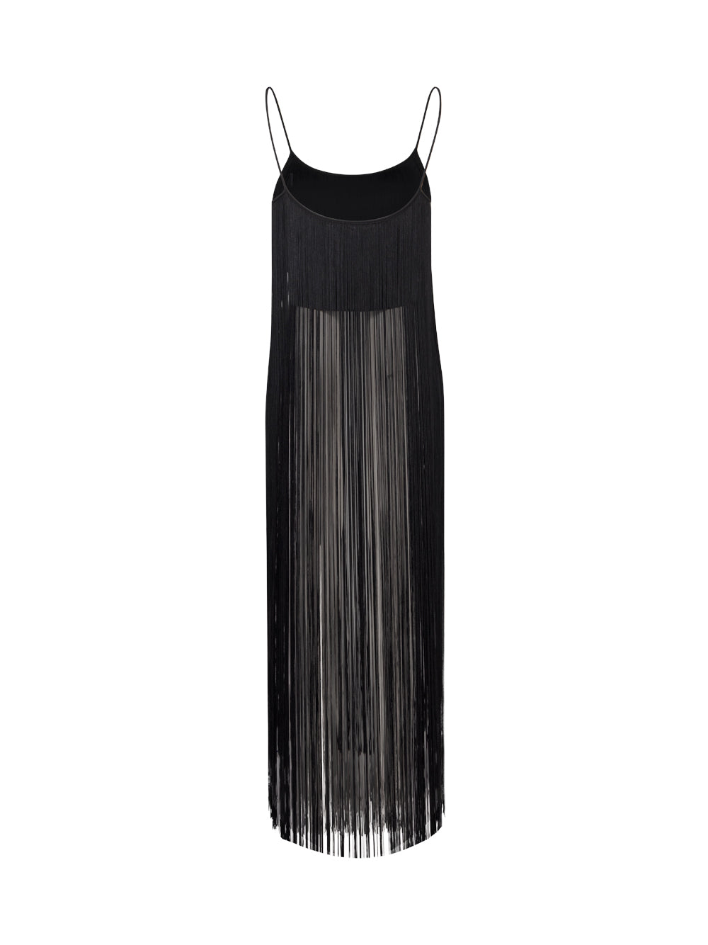 Fringe Tank Top In Compact Nylon (Black)