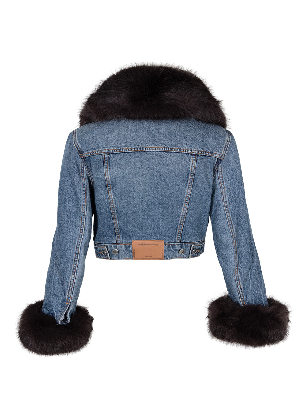 Indigo Denim Jacket With Faux Fur (Vintage Medi)