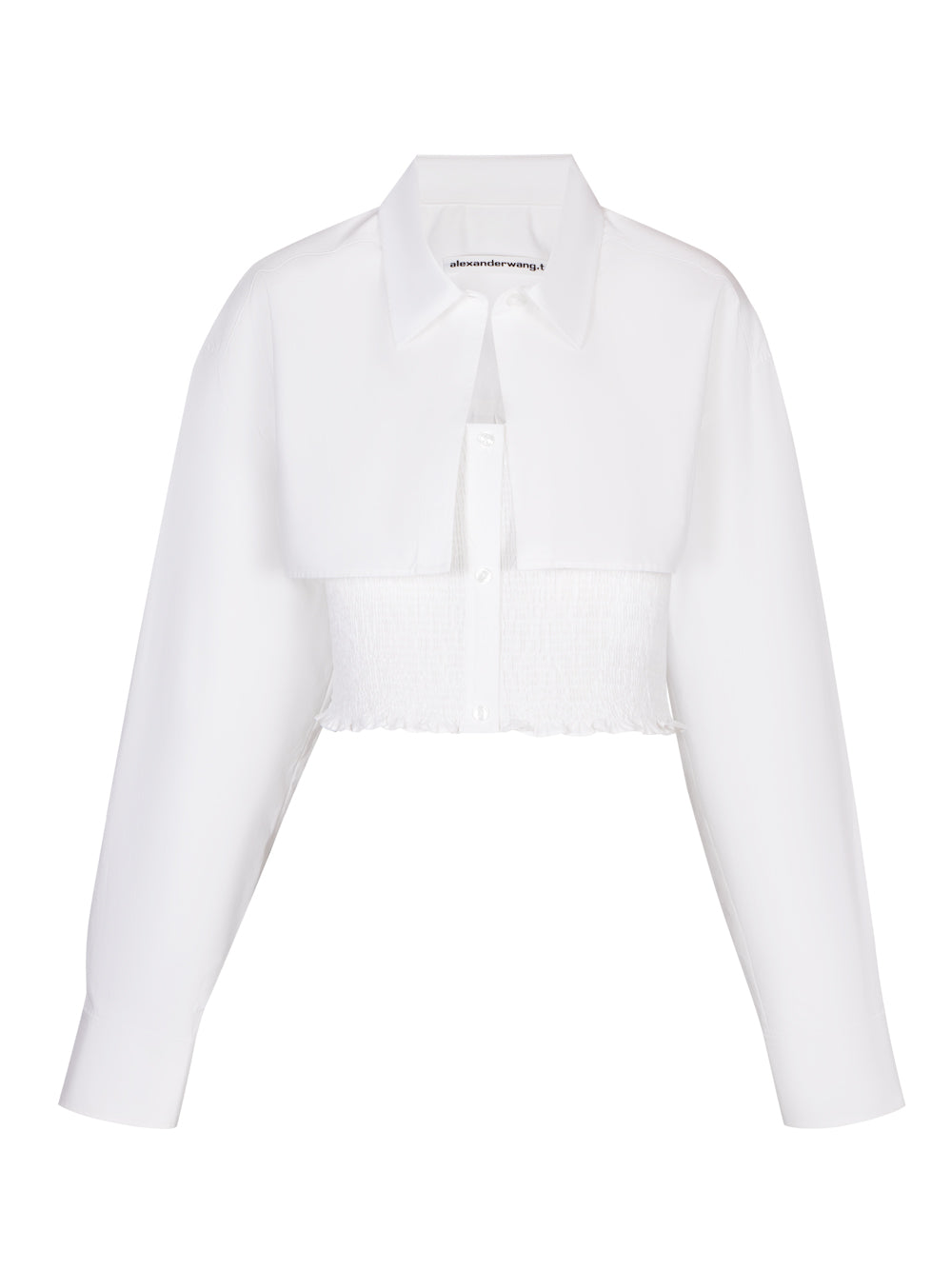 Layered Smocked Cami In Compact Cotton (White)