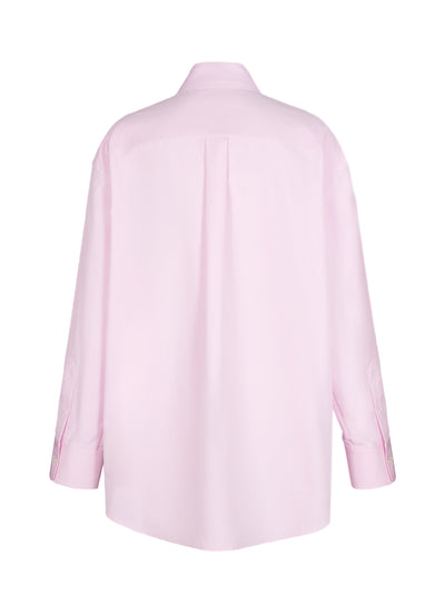 Bead Detail Cotton Button-Up Shirt (Light Pink)
