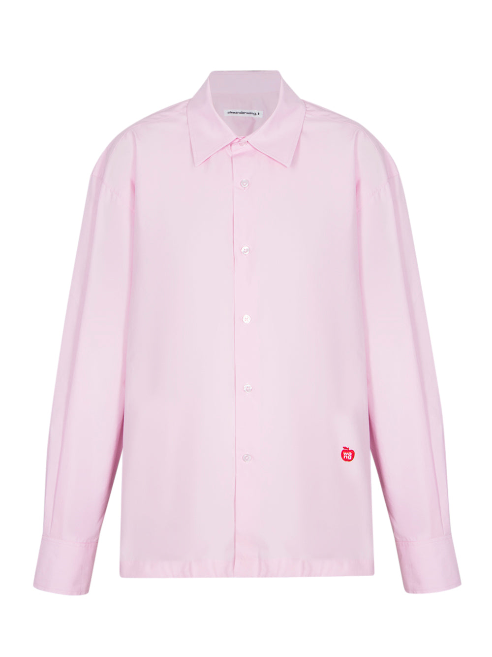 Alexander-Wang-Button-Up-Boyfriend-Shirt-In-Compact-Cotton-With-Apple-Logo-Patch-Light-Pink-01