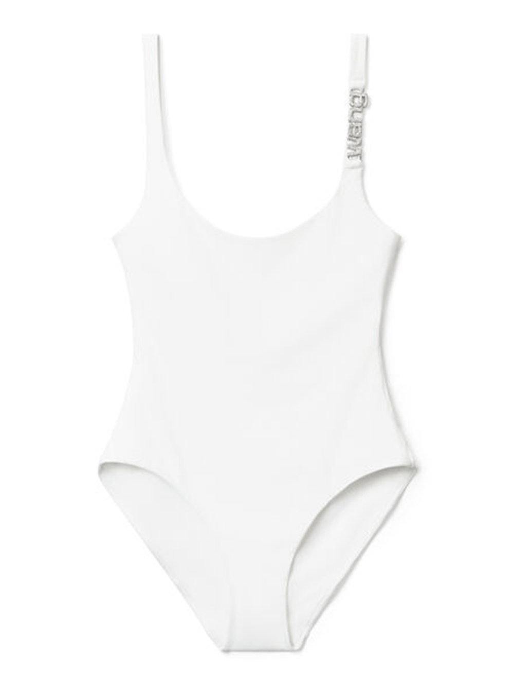 Alexander-Wang-Diamante-Logo-Charm-Swimsuit-In-Jersey-White-1