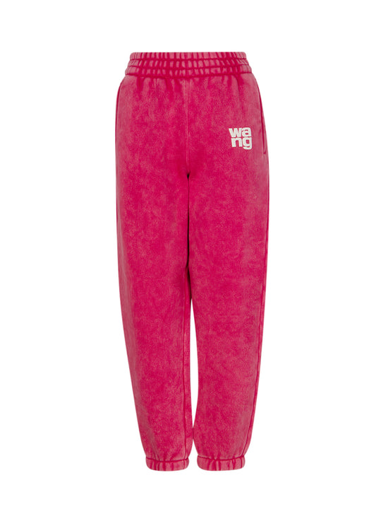 Essential Terry Classic Sweatpants with Puff Paint Logo (Soft Cherry)