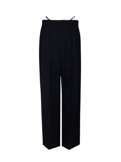G-String Trouser In Wool Tailoring (Black)