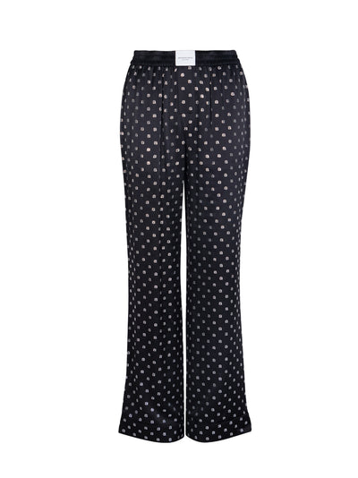Hotfix Pajama Pant In Silk Charmeuse (Black)