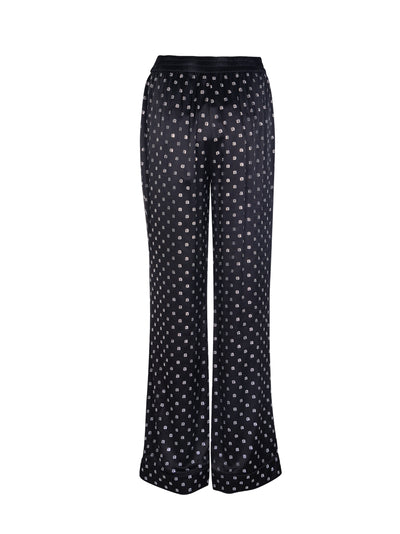 Hotfix Pajama Pant In Silk Charmeuse (Black)