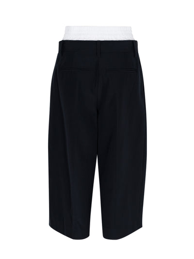 Layered Tailored Culotte In Wool Blend (Black)