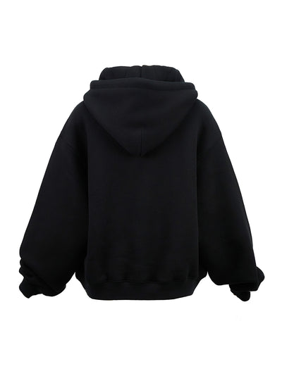 Puff Logo Hoodie In Structured Terry (Black)