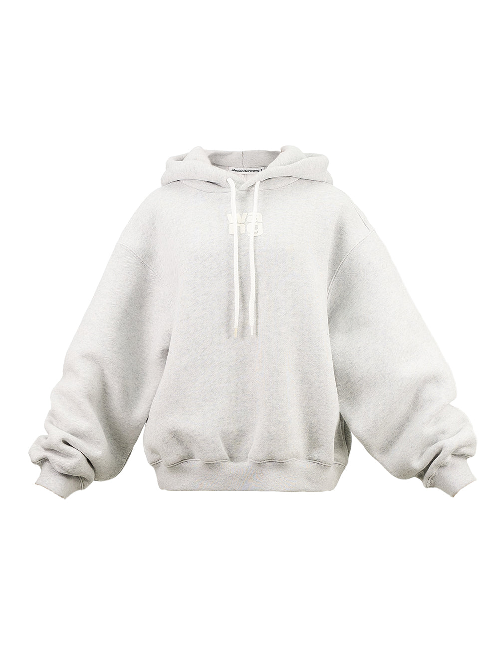 Puff Logo Hoodie In Structured Terry (Grey)