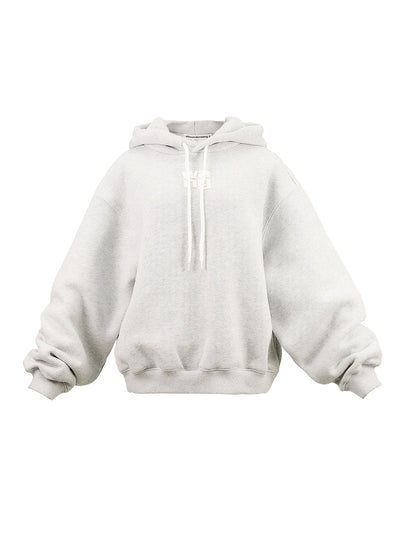 Puff Logo Hoodie In Structured Terry (Grey)
