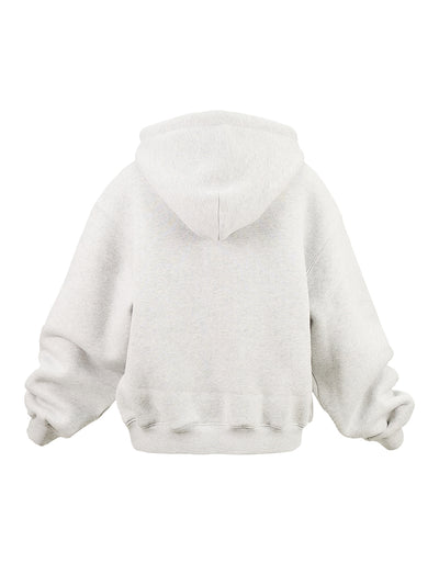 Puff Logo Hoodie In Structured Terry (Grey)