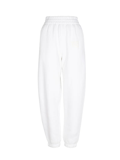 Puff Logo Sweatpant In Structured Terry (White)