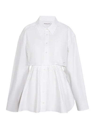 Smocked Cami In Compact Cotton (White)