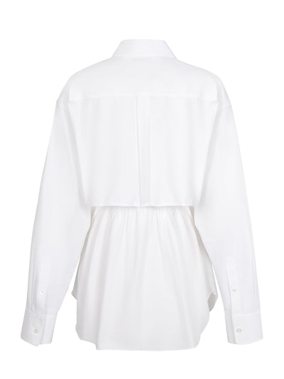 Smocked Cami In Compact Cotton (White)