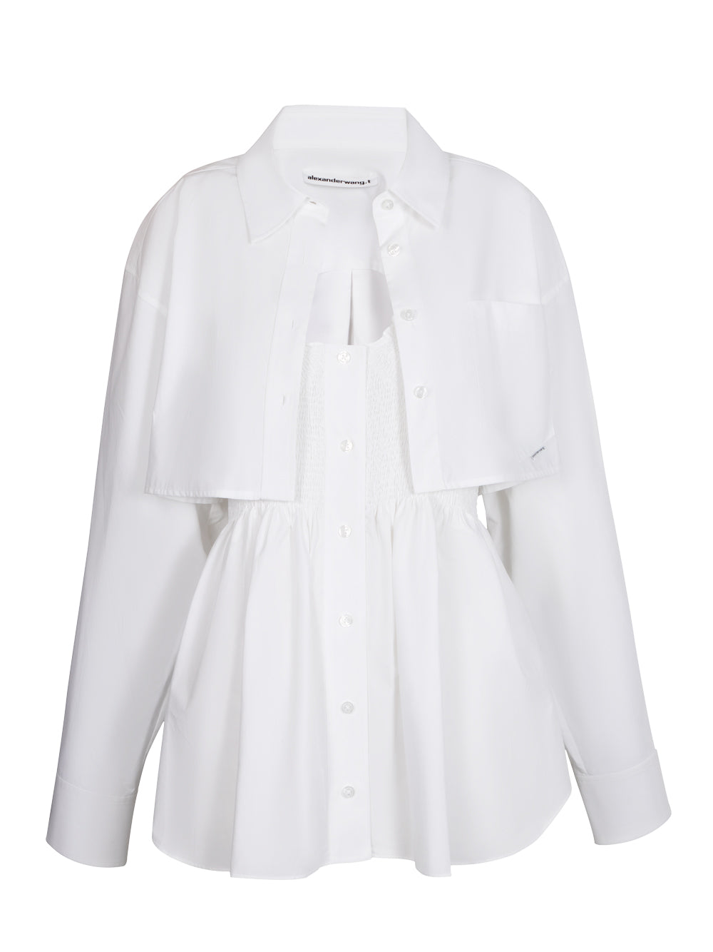 Smocked Cami In Compact Cotton (White)