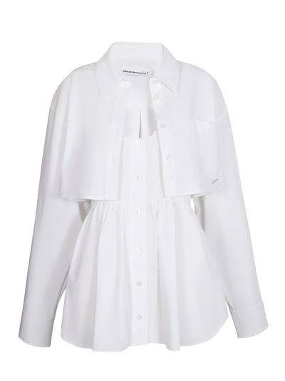 Smocked Cami In Compact Cotton (White)