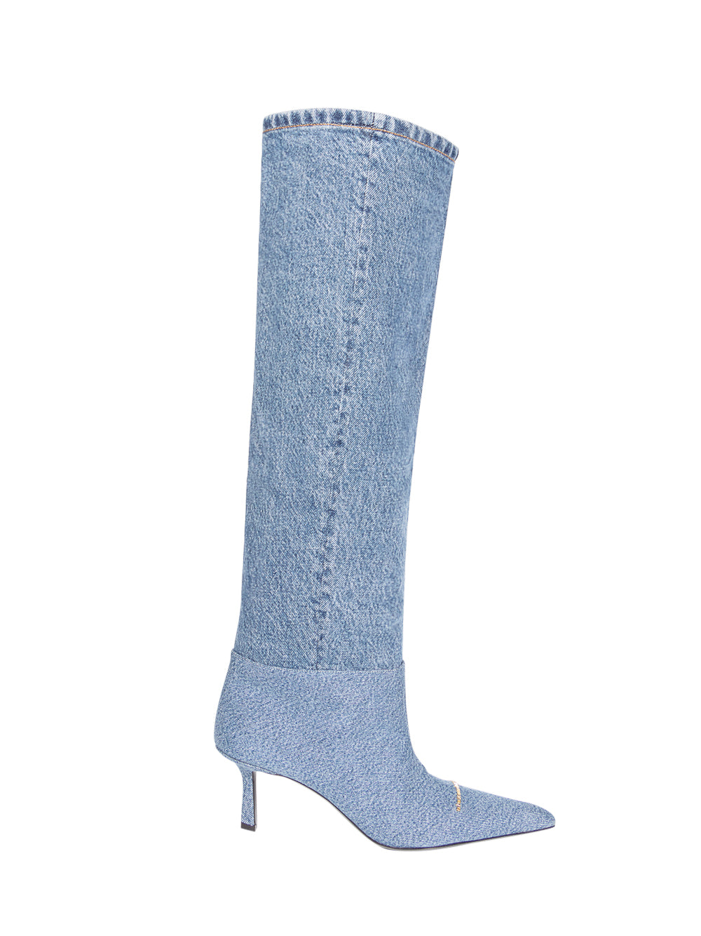 Viola 65 Slouch Boot In Washed Denim (Medium Indigo)