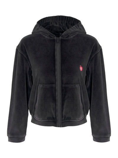 AlexanderWang-AppleLogoShrunkenZipUpHoodieinVelour-Black-1