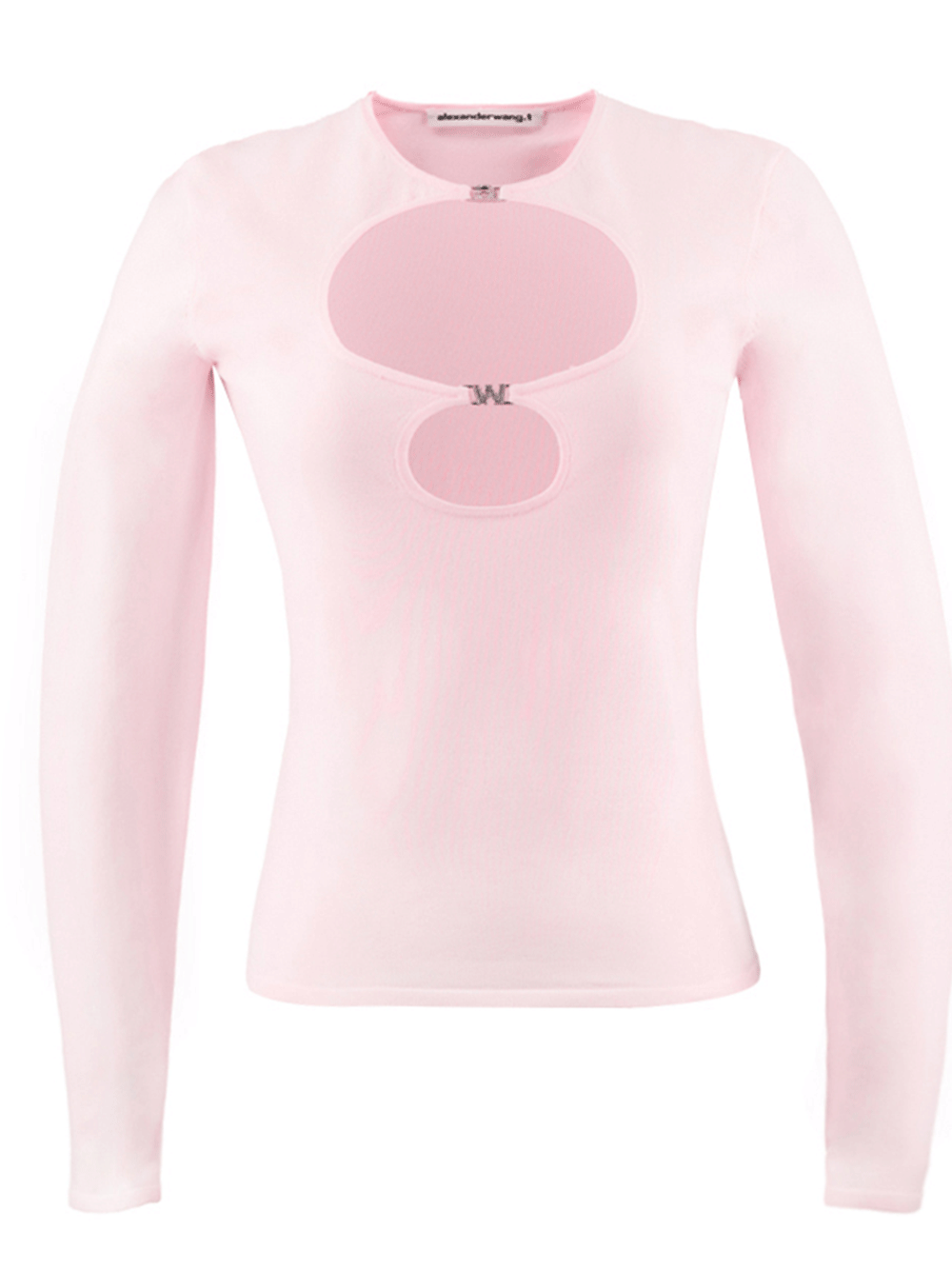 AlexanderWang-CrewneckCutOutTopInCompactViscose-BlushingBrightPink-1