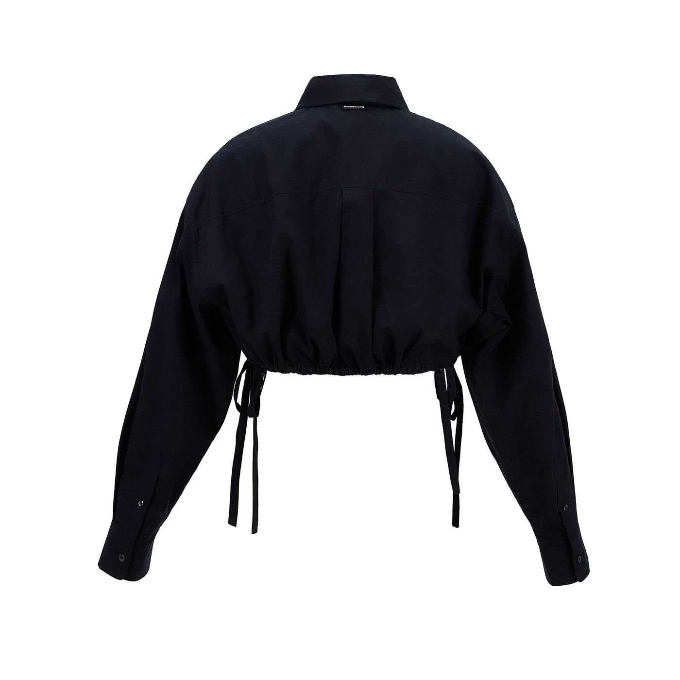 AlexanderWang-CroppedButtonDowninCompactCotton-Black-2